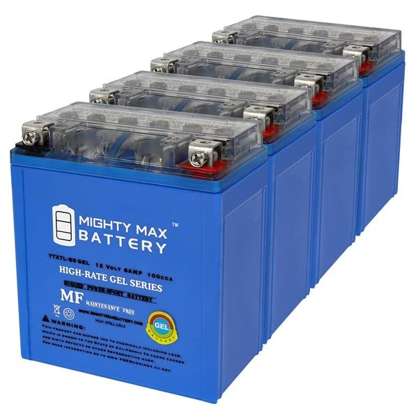 YTX7L-BSGEL 12V 6AH Replacement Battery Compatible With Chrome Pro 7L-BS - 4PK, Mighty Max Battery, Mfr#: MAX4000698